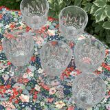 Set of 6 wine glasses in cut glass