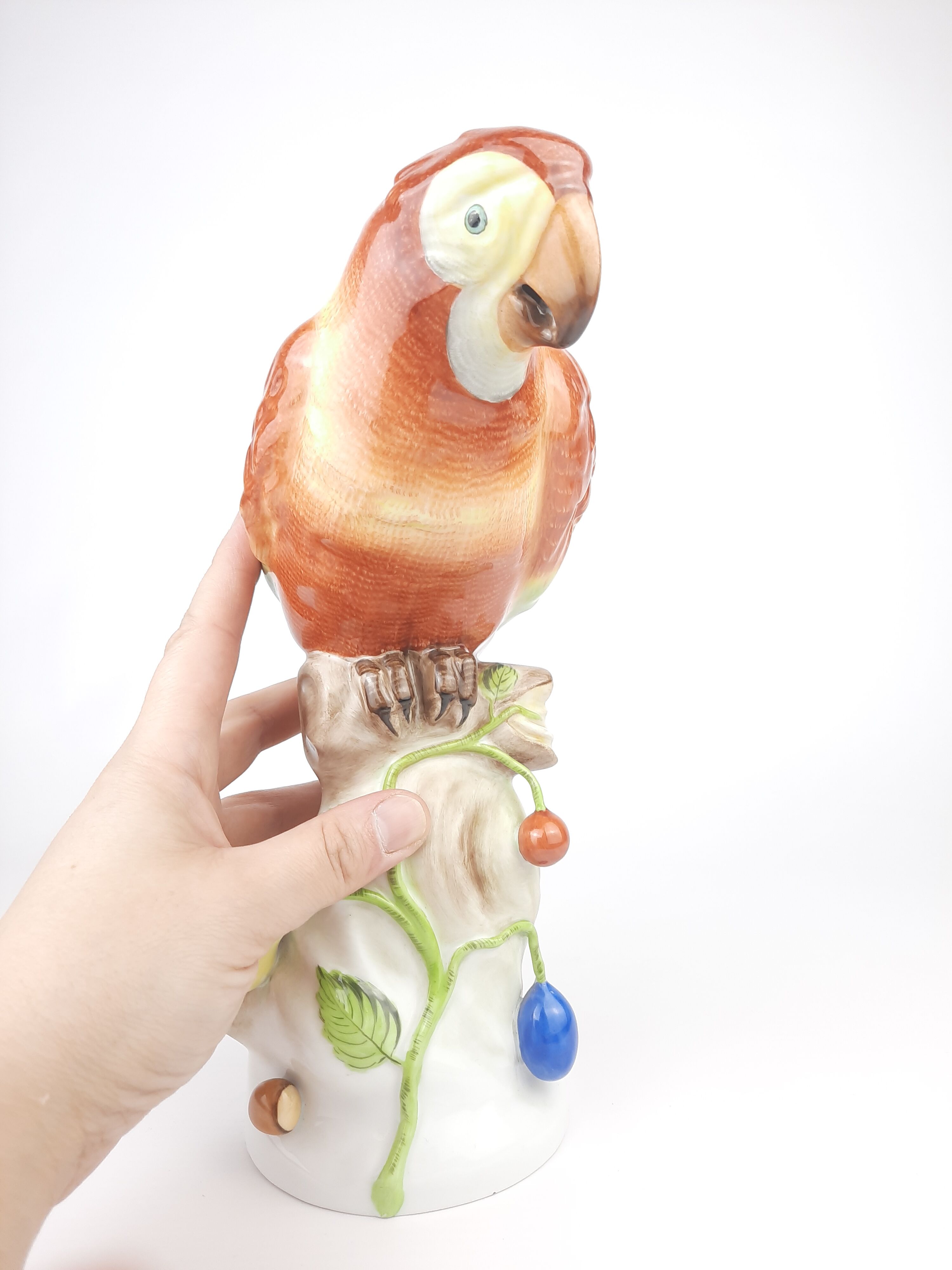 Herend porcelain macaw parrot figurine vintage