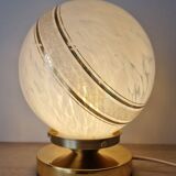 White Clichy Glass Globe Touch Lamp