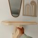 Vintage solid oak wall-mounted console shelf