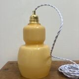 Lampe balade opaline jaune pale vintage