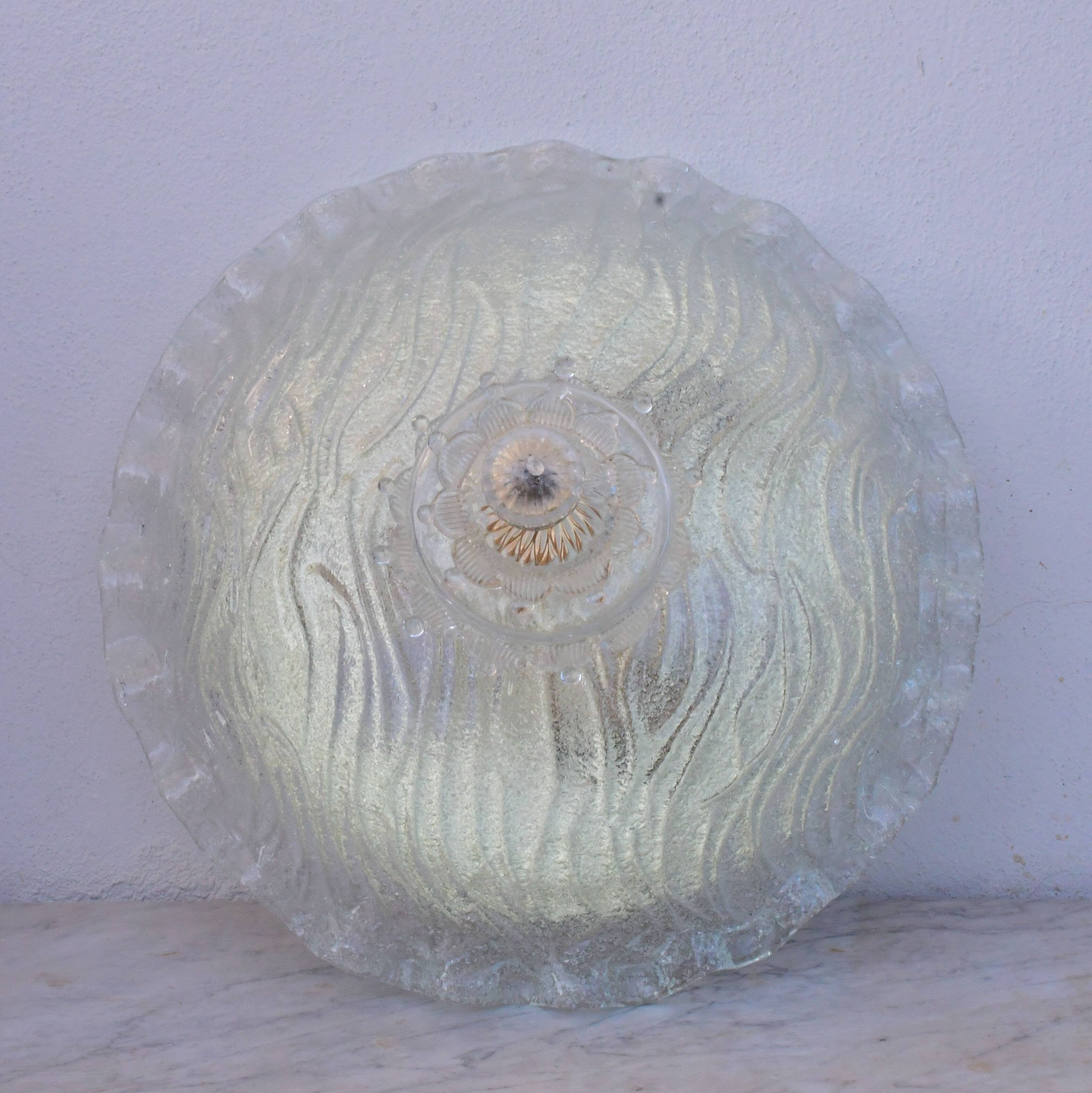 "The Crown" Charming Italian Murano Glass Ceiling Fixture, Murano, 1970