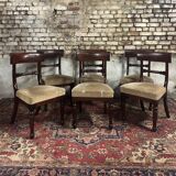 Suite De Six Chaises En Acajou D’époque Restauration XIX Eme Siècle