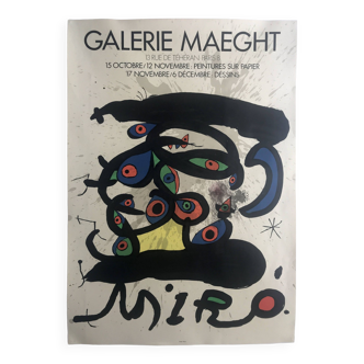 Joan miro, peintures / dessins galerie maeght, 1971. affiche originale en lithographie