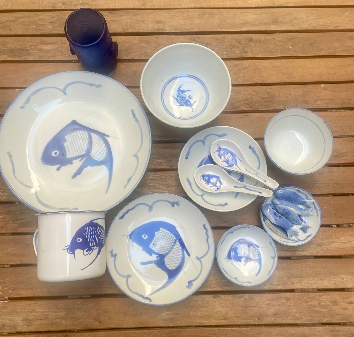 Complete set with Carpe Koi Blue design.