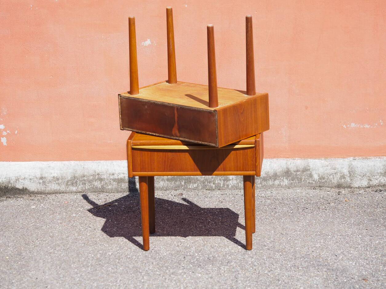 Pair of 2 Danish vintage nightstands from 1960s