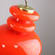 Mid-century Red Glass & Brass Pendant Lamp