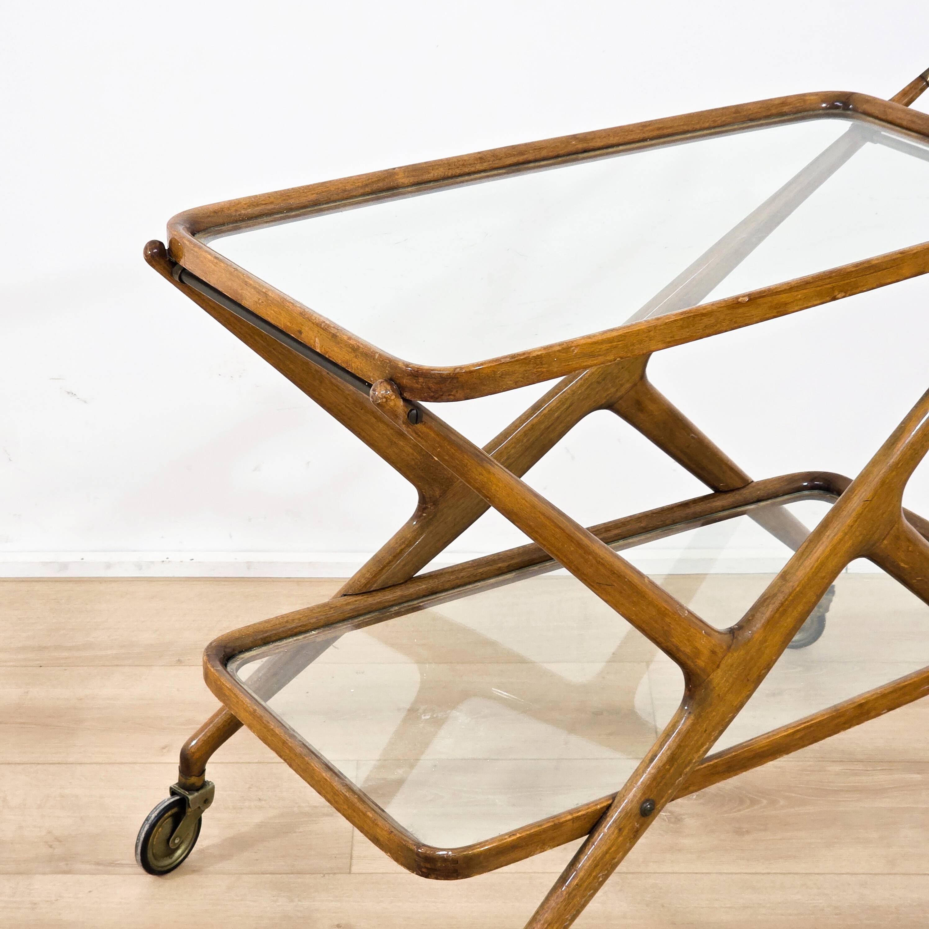 Design rolling dessert trolley Cesare Lacca – Made in Italy, 1950s