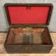 Carriage chest period 18th century in studded leather around 1750