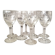 Suite of 8 engraved glass drip glasses from the 1930s 1940s