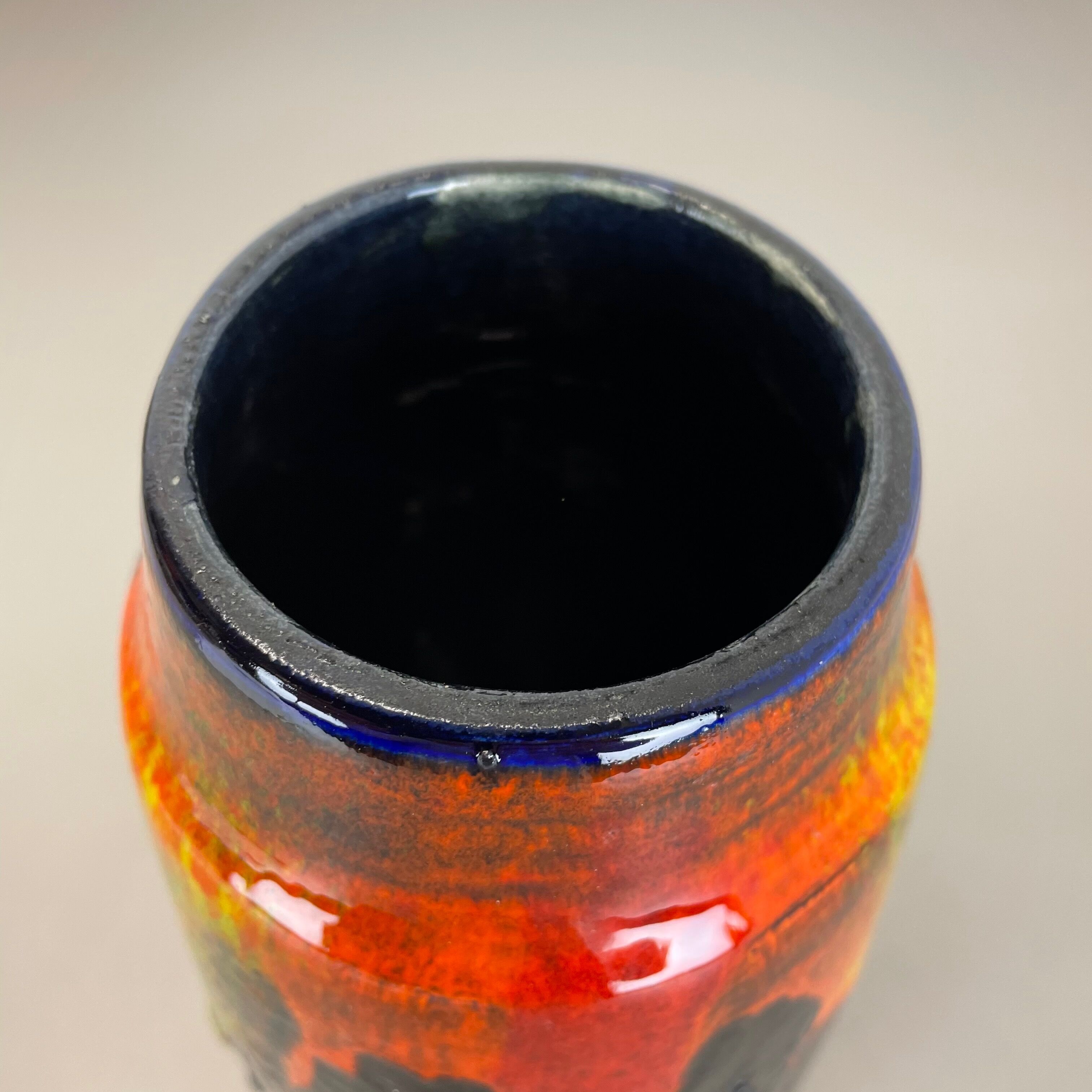 R fat lava multi-color vase scheurich, germany wgp, 1970s