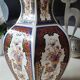 Hexagonal Chinese Vase. Imari style. Peacock/peacock and floral patterns. High 36 cm