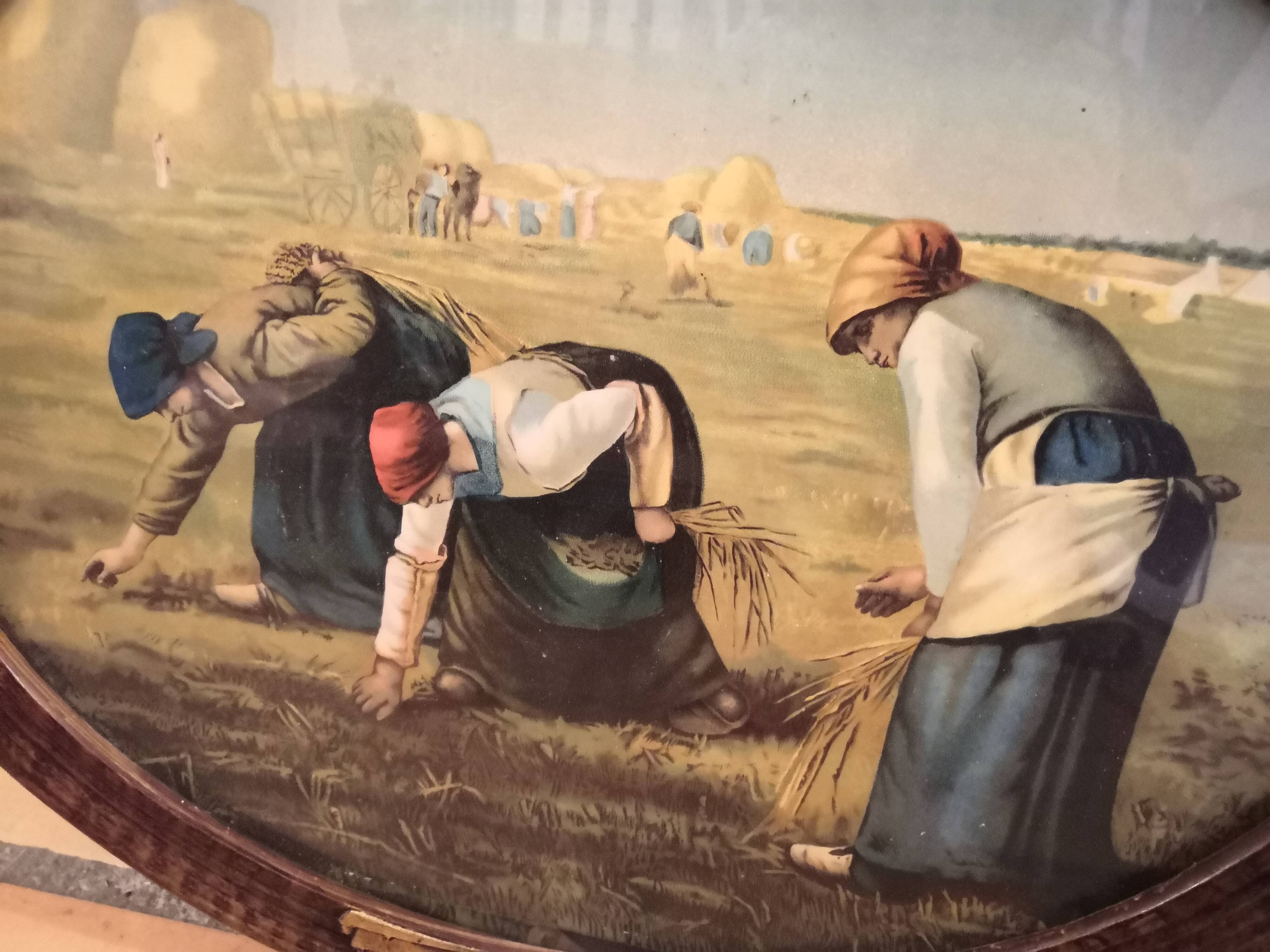 Old painting Oil on canvas "Les Glaneuses" by Jean-François Millet