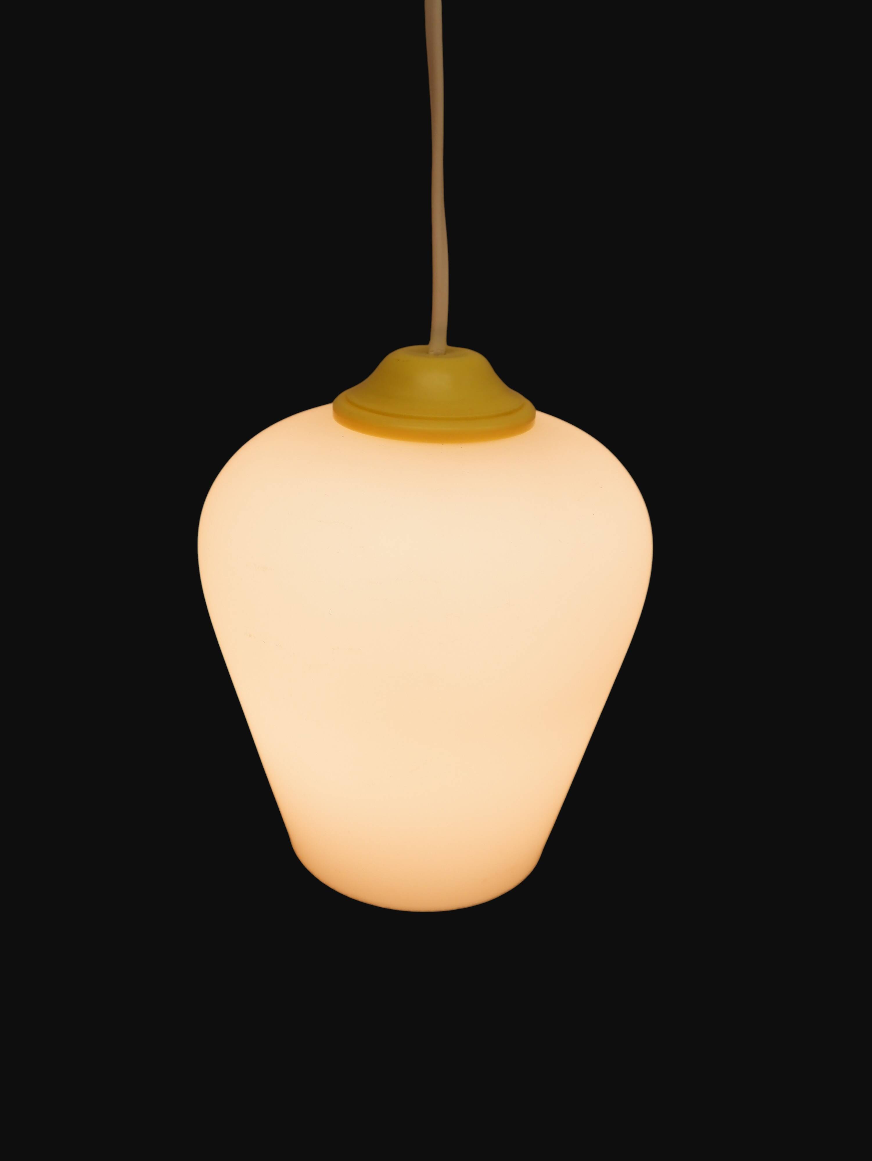 Milk glass pendant lamp, vintage