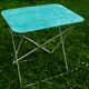Vintage green and white painted metal folding garden table 1950