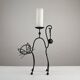 Black Painted Metal Cat Candle Holder, Snuffer & Original Label by Gunnar Ander for Ystad-Metall, Sweden, 1950s/60s