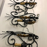Wrought iron corner wall lights