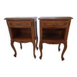 2 Louis XV style cherry wood bedside tables