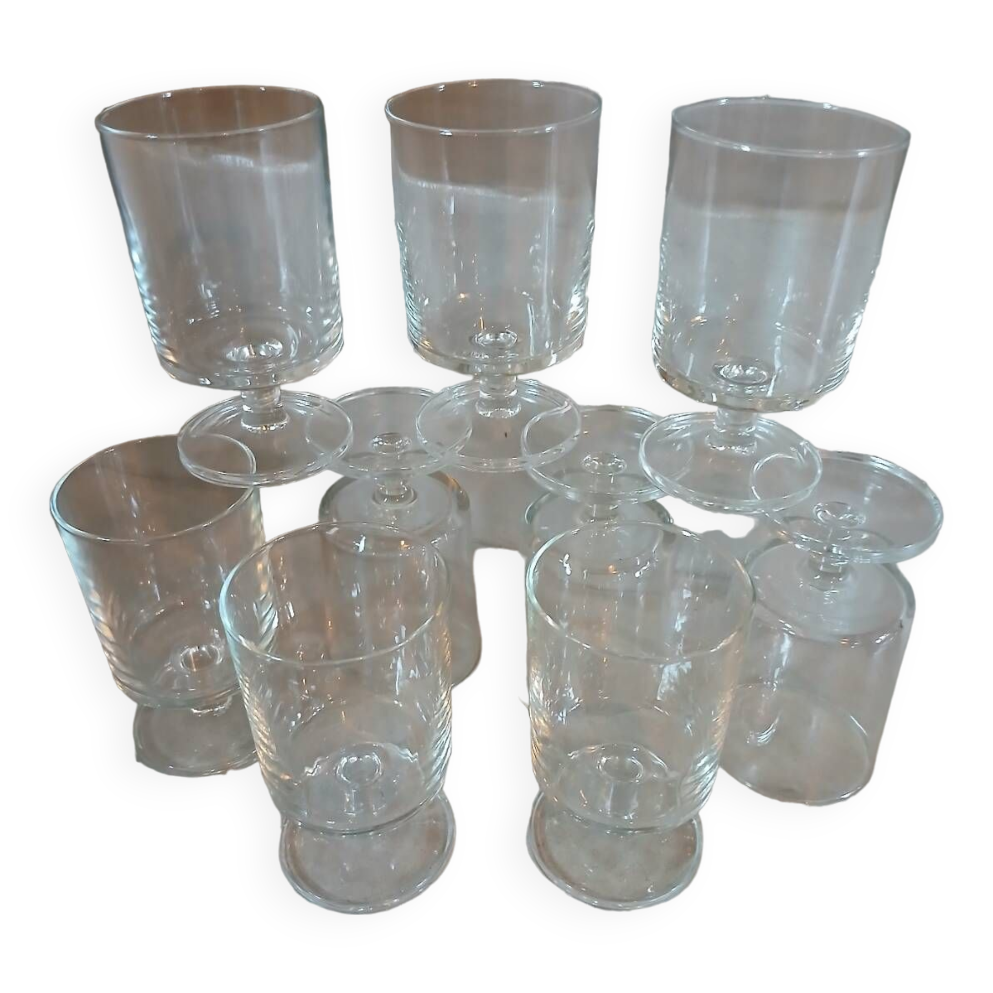 9 vintage stemmed glasses
