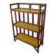 Vintage library shelf in bamboo and rattan 60s/70s