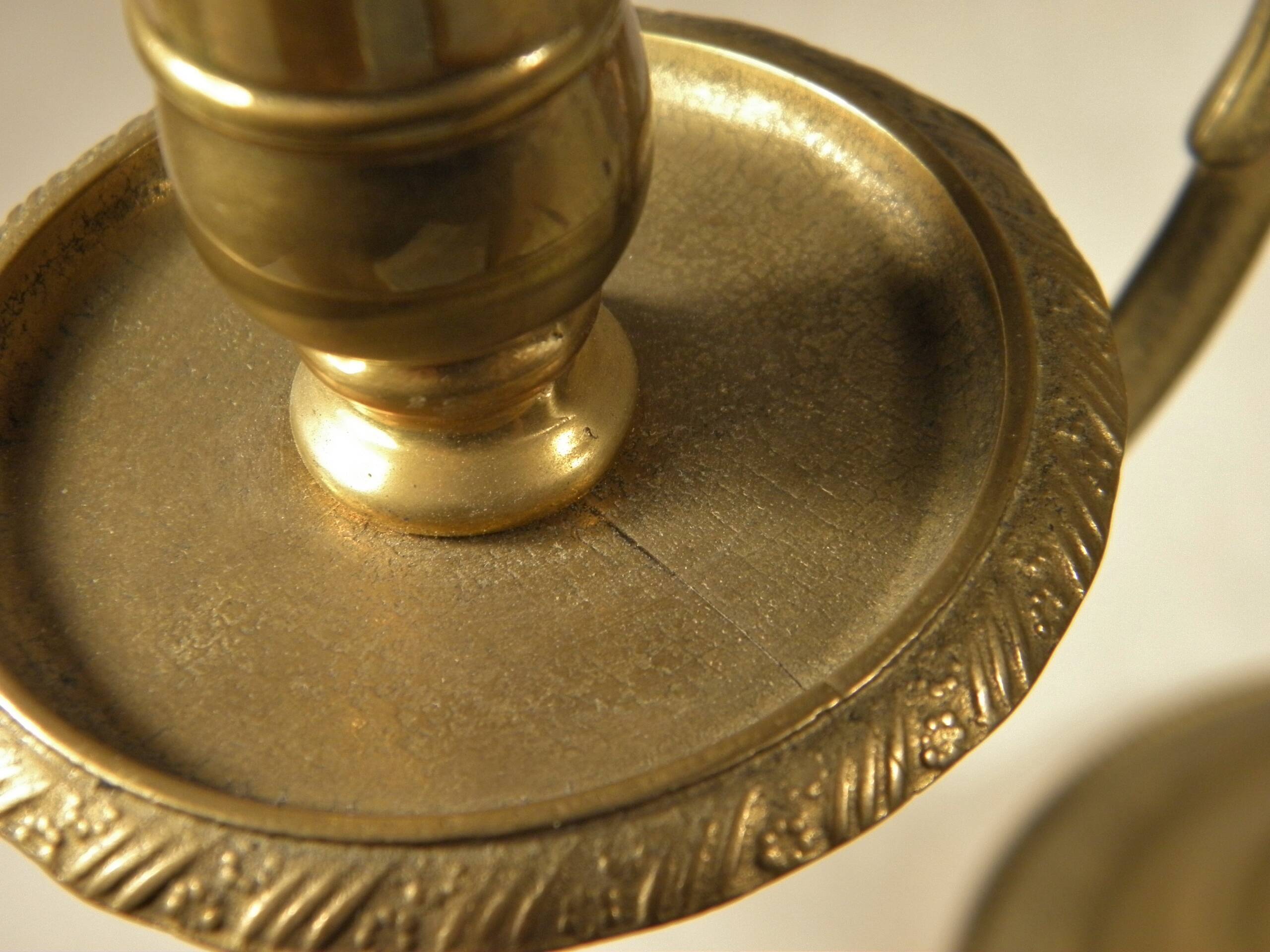 Three-light candlestick in gilded bronze