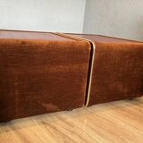 Ruf International Nightstands – Pair Mirrored Bedside Tables 1970s