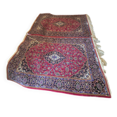 Paire de tapis persans Kashan jumeaux 116x176  Rouge médaillon - Laine main