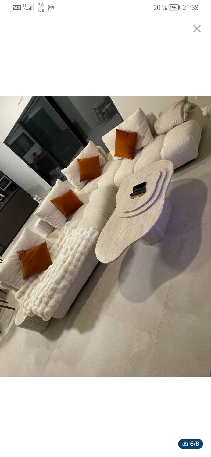 Natural travertine coffee table