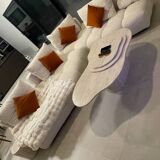Natural travertine coffee table