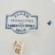 Three soup plates in Terre de fer, Sarreguemines, Algiers