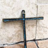 Piéchaud enameled bronze wall cross.