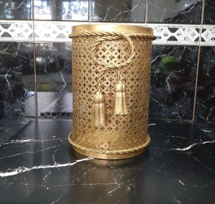 Corbeille en métal doré Li Puma Firenze – Italie, années 1950-1959