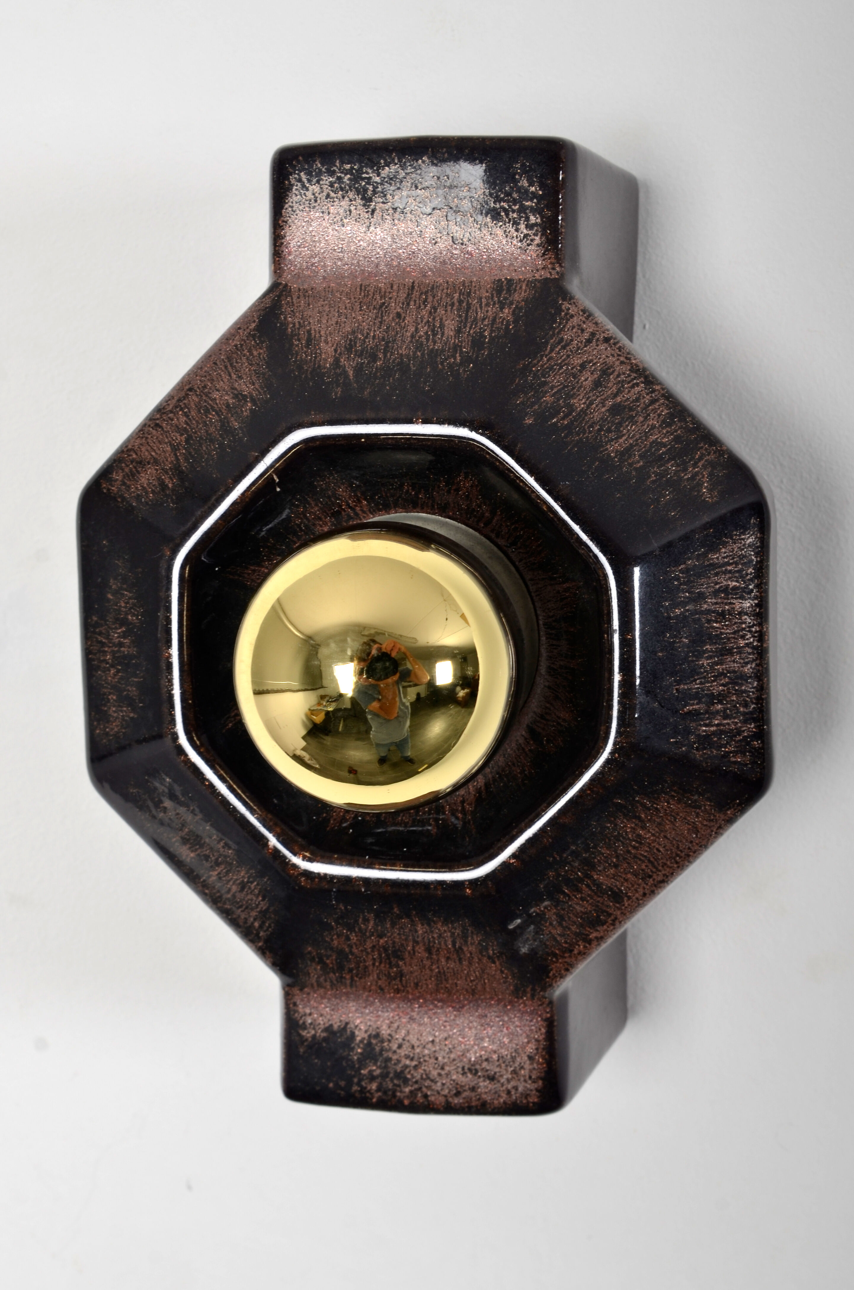 Space Age Ceramic Fat Lava Wall Lamp from Pan, 1970s