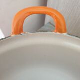 Enamelled cast iron casserole the orange crucible.