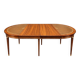 Extendable dining table – Louis XVI style – Mahogany, leather, brass