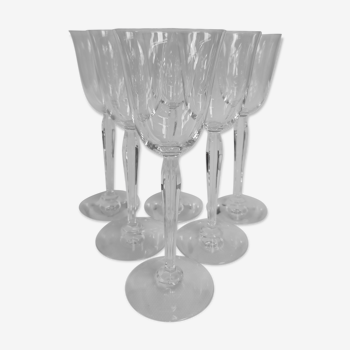 6 baccarat crystal wine glasses, clara model.