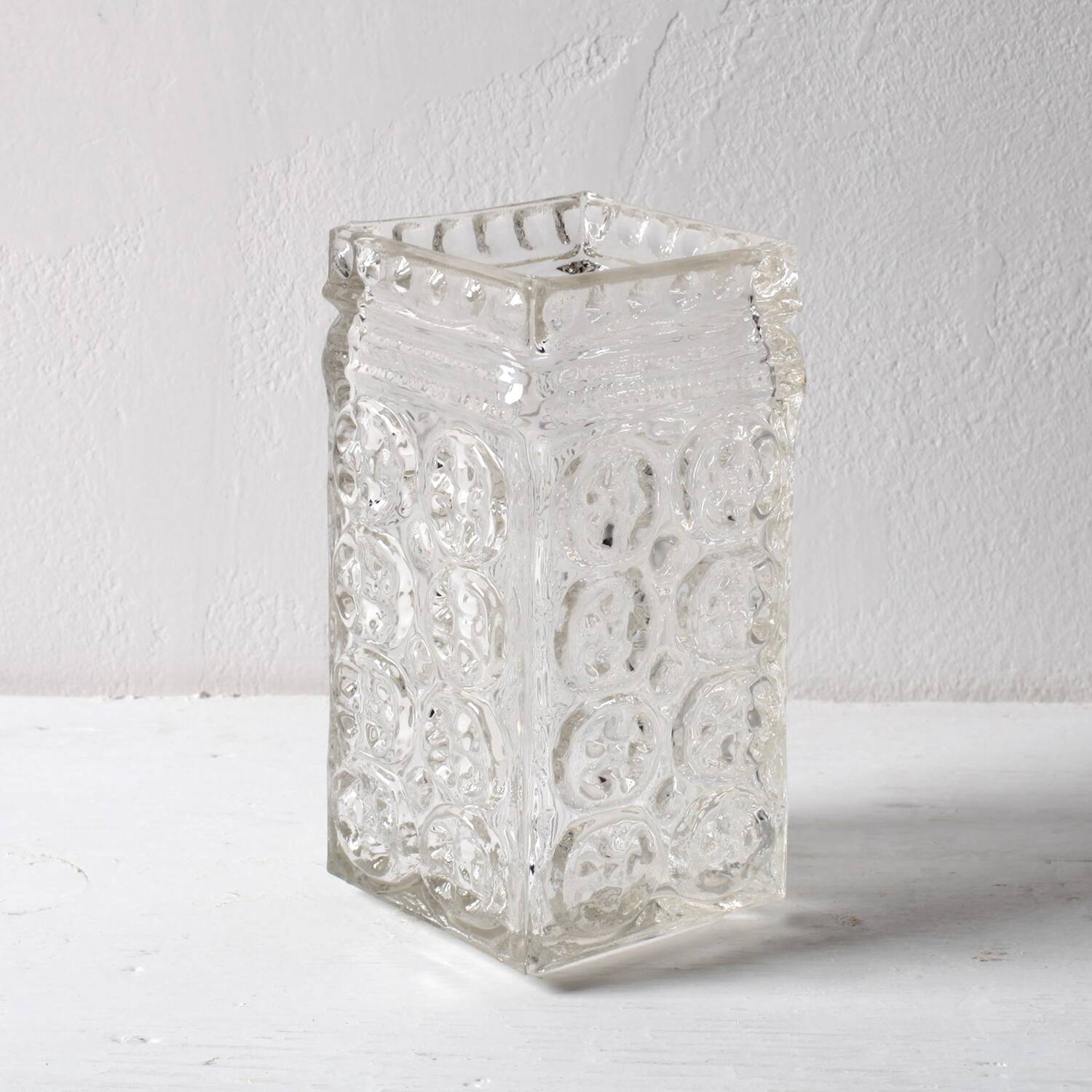 Mid-Century Pressed Glass Vase by Adolf Matura, Czech Repulic / 1970