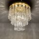 Large Brass Chandelier by Glashütte Limburg