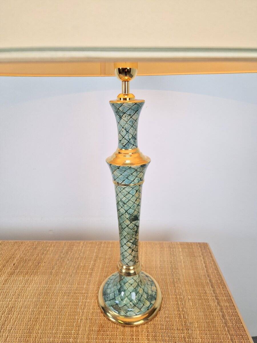 Regency Glazed Ceramic Table Lamp, Italy, 1970s