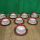 Set of 8 cups with saucers in Sologne L'Archevêque porcelain