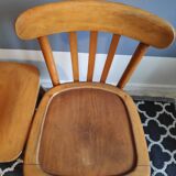 Chairs and stool stamped Luterma varnished wood