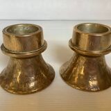 Pair of bronze candlesticks with tulip base