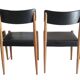 4 Chaises Scandinave Noires Années 50/60 Vintage