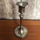 Old pair of silver metal candlesticks vintage pearl rank