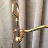 Lampe de bureau lampe d'appoint lampe de lecture quinquet laiton tulipe opaline