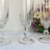 7 Luminarc champagne flutes, Lance model, 1970, made in France