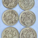 Vintage stoneware oyster plates