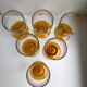 Lot de 6 verres à pieds ambré art déco années 30