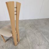 Ensemble de 6 chaises à repas à haut dossier, 1980