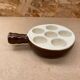 Set of 6 émile henry snail dishes in beige brown ceramic pan